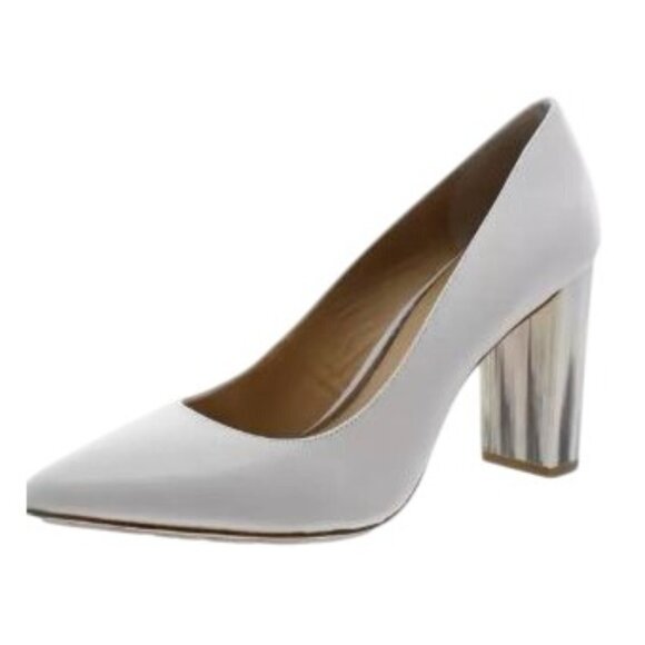Donald J Pliner Size 9.5 Classic  Ivory Pointed Toe High Heel Pump Shoes - Picture 2 of 14